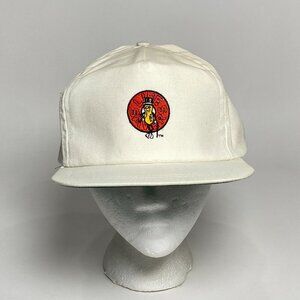 Vintage Mr. Peanut Life Savers Strap Back Trucker Hat Cap White Made in USA